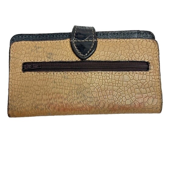 Double J Saddlery Wallet Vintage Rose Brown Tan Leather Mag Snap Closure READ - Picture 3 of 16